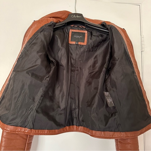 Marc New York Andrew Marc Women Brown Faux Vegan Leather Jacket Size M - Picture 5 of 12